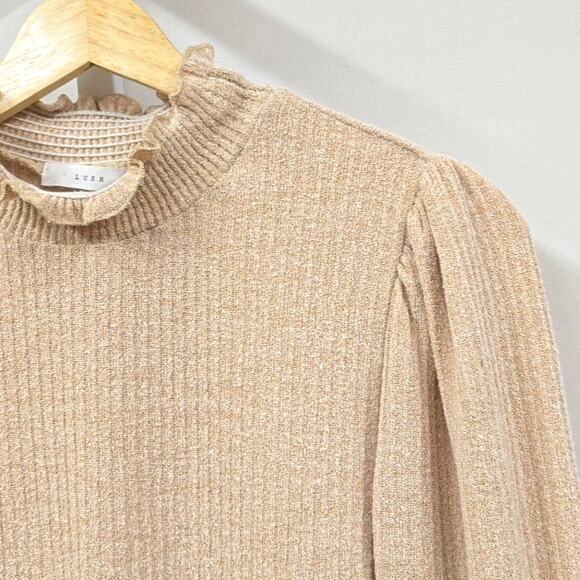 Lush Light Weight Tan Sweater - Small - Picture 4 of 5